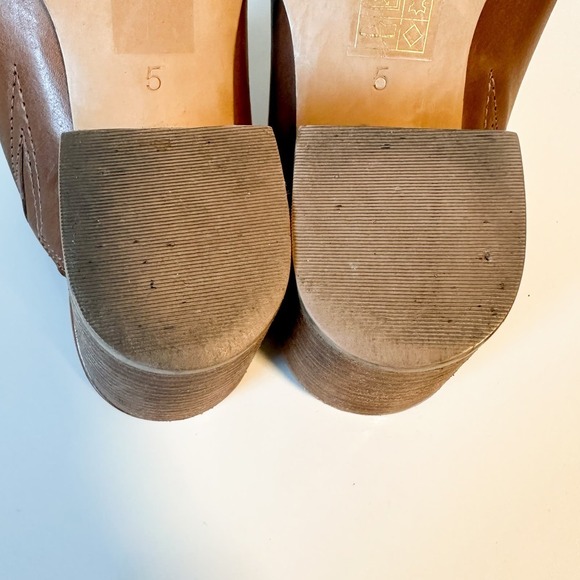 Madewell Harper Leather Block Heel English Saddle Brown Mule Size 5 - Picture 10 of 13